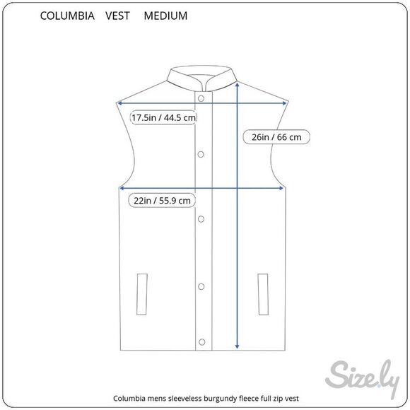 Columbia sleeveless fleece full zip hand pockets solid burgundy vest size medium - Picture 2 of 8